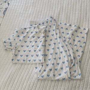 Women's Blue Heart Pajama Set